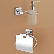 Plantex Decan 304 Grade Stainless Steel Toilet Paper Holder/Liquid Soap Dispenser/Bathroom Accessories - Chrome