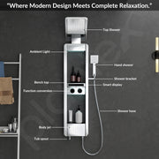Plantex Shower Panel for Bathroom with Hand Shower/Body Massage Jets/Showerhead/304 Grade Stainless Steel Showers System with Hot & Cold Mixer (KM-8103-Chrome)