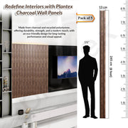 Plantex Wall Panels/Louvers Panel for Wall 8 Feet/Charcoal Panel for Interior Wall Décor/3D Wall Panel - Pack of 5 Covers - 17 Sq. Ft, Size-5 Inch x 8 Feet (Brown Gold Elegance)