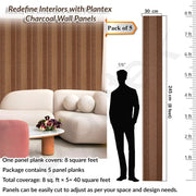 Plantex Louvers Panel for Wall/8 Feet Wall Panels/3D Charcoal Panel for Interior Walls DÃƒÆ’Ã‚Â©cor - Pack of 5 Covers - 40 Sq. Ft, Size-1 Feet x 8 Feet (YD-1210)
