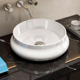Plantex Ceramic Basin/Countertop Vessel Sink/Tabletop Wash Basin/Washbasin for Bathroom with 10 Years Glaze Warranty by Plantex (White Glossy - 16 x 16 x 5.5 Inch)