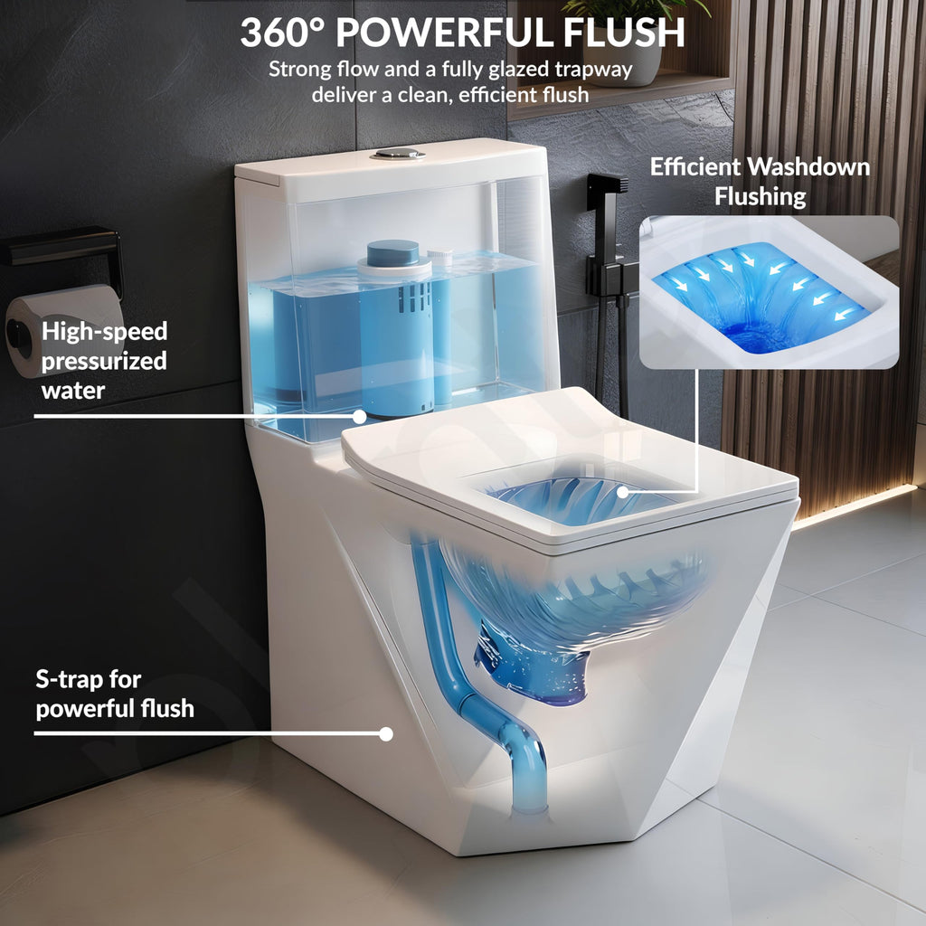 Plantex Ceramic Commode for Toilet/Rim Washdown One Piece Western ...