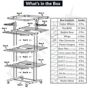 Plantex Stainless Steel Cloth Stand/Foldable Cloth Stand for Balcony/Stand for Cloth Drying with 4 Hangers (Chrome & Gray) Aeronest Jumbo