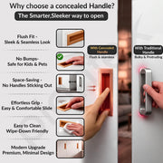 Plantex Sliding Door Handle/Concealed Handle for Sliding Door/96mm Concealed Handle for Wardrobe/Kitchen Cabinet - Pack of 2 (Rose Gold)