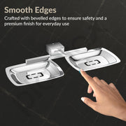 Plantex Double Soap Holder for Bathroom/304 Grade Stainless Steel Soap Dish/Dual Soap Stand/Bathroom Accessories - Pack of 1 (Tesla - 2707, Chrome)