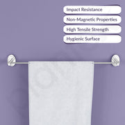 Plantex 304 Grade Stainless Steel 24 Inch Single Towel Rod/Towel Holder for Bathroom/Towel Bar/Hanger/Stand/Bathroom Accessories - Olive (Chrome)