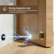 Plantex Stainless Steel Wall-Mounted Magnetic Door Stopper/Door Magnets to Hold Door/Door Catcher for Wooden Door - Pack of 8 (Brass Antique)