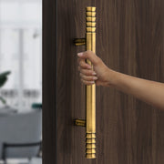 Plantex Heavy-Duty Golden Lotus 14 Inch Main Door Handle for Home/Glass & Wooden Door/Pull-Push Handle for Home/3 Years Warranty Pack of 1 (Brass Antique)