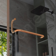 Plantex Shower Door Handle/Stainless Steel Towel Bar Combination/Towel Holder for Glass Shower Door and Bath Door Pull Handle - Pack of 1 (PVD Rose Gold)