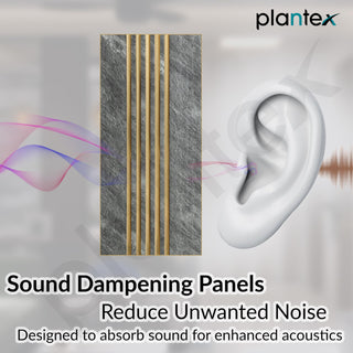 Plantex 3D Wall Panels/Pack of 10 Decorative Louvers for Interior Walls/1x8 Ft Each/80 Sq. Ft Coverage/Charcoal Wall Panels for Hall, Living Room, Office (WD-2209-Textured Grey & Gold)
