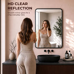 Plantex Aluminium Frame Mirror for Wall/Rectangle Wall Mount Mirror for Bedroom/Dressing Room/Living Room/Entryway - (20x28 Inch-Black)