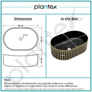 Plantex Table Top Wash Basin For Bathroom/Designer Ceramic Basin/Countertop Vessel Sink Basin - Indo-European Collection (20 x 13 x 6 Inch)