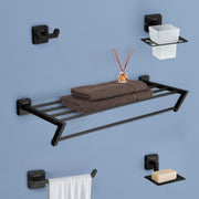 Plantex Decan 304 Grade Stainless Steel Towel Rack for Bathroom/Soap Holder/Napkin Ring/Tumbler Holder/Robe Hook/Bathroom Accessories - Black