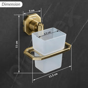 Plantex 304 Grade Stainless Steel Tooth Brush Holder/Tumbler Holder for Wash Basin/Bathroom Accessories - Nipron (Brass Antique)
