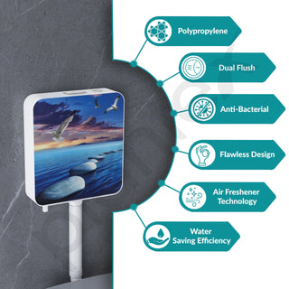 Plantex 3D Printed Flush Tank for Toilet with 7 LTR Water Capacity/Polypropylene Toilet Flush Tank/Dual Flush Cistern - Pack of 1