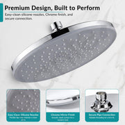 Plantex ABS 9 Inch Round Head Shower/Overhead Rain Shower/Shower for Home/Hotel/Adjustable Shower Head for Bathroom - Pack of 1 (Chrome, D639)