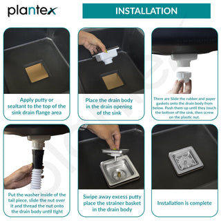 Plantex Coupling for Kitchen Sink/Stainless Steel Waste Coupling/Square Shape Coupling - Pack of 1 (Matt Finish)