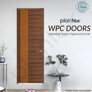 Plantex WPC Doors for Home (25 mm - Thickness)/Waterproof Bathroom Door/2.5x6.75 Feet Wooden Finished Door for Home/Office/Kitchen, Density-550 (30x81 inch,21.5 kg- Ember Pattern)