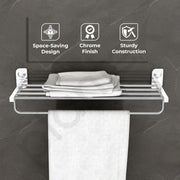 Plantex Dream Stainless Steel Towel Rack For Bathroom/Towel Stand/Towel Hanger/Bathroom Accessories - (24 Inch-Chrome) - Pack of 1