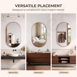 Plantex Aluminium Frame Mirror for Bathroom/Wall Mount Capsule Mirror for Bedroom/Dressing Room/Living Room/Entryway - (Rose Gold, 18x30 Inch)