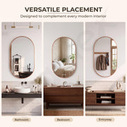 Plantex Aluminium Frame Mirror for Bathroom/Wall Mount Capsule Mirror for Bedroom/Dressing Room/Living Room/Entryway - (Rose Gold, 18x30 Inch)