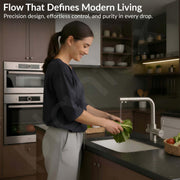 Plantex Kitchen Sink Faucet/Kitchen Tap Handle Brass and Body is 304 Grade Stainless Steel/Double Handle Kitchen Mixer Tap Hot and Cold/360Â° Swivel Spout Sink Taps - (7908, Matt)