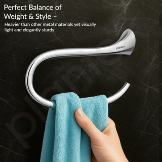 Plantex Smero Pure Brass Napkin Hanger/Towel Hanger for Wash Basin/Towel Ring for Kitchen/Bathroom Accessories - Craft(Chrome)