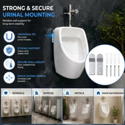 Plantex Stainless Steel Urinal Wall Mount Bracket Set with Toilet Fixing Bolts & Screws/Universal Toilet Wall Hook Support/Bathroom Urinal Hanging Kit with Anchors â€“ Chrome