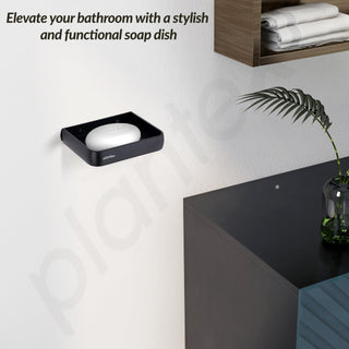 Plantex Aluminium Soap Holder for Bathroom/Soap Case/Soap Stand/Bathroom Accessories - Pack of 1 (1504, Black)