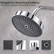 Plantex Shower Head for Bathroom with Shower Arm/Bathroom shower Combo(488) Strong ABS Combo/Rain Shower/Adjustable Head/9 Inch Shower Arm/6 Inch Shower Head