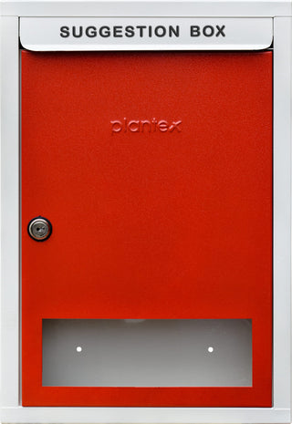 Plantex All in 1 Multipurpose Big Size Letter Box/Complaint Box/Suggestion Box/Donation Box with Lock Table Top or Wall Mount (Red & Ivory)