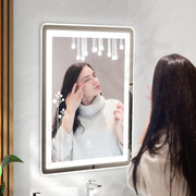 Plantex LED Bathroom Mirror with 3 Tone/Rectangle Mirror for Living Room/Bedroom/Dressing Room - (HM-005, 18 X 24 Inch)