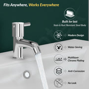 Plantex Brass Spindle Pillar Tap for Wash Basin with Water Saving Aerator/Tabletop Wash Basin tap/Bathroom Tap-(MKS-1273-Chrome)