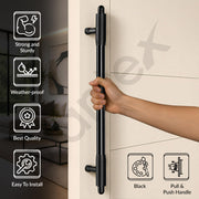 Plantex 18 Inch Main Door Handle/Pull-Push Handle for Main Door/Stainless Steel Handle for Home&Office/Hotel - Pack of 1 (Z-Black & PVD Black)