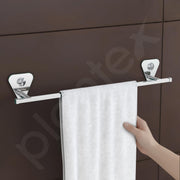 Plantex Pyramid Stainless Steel Towel Hanger for Bathroom/Single Towel Rod/Bar/Bathroom Accessories (24inch) - Chrome - Pack of 1