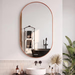 Plantex Aluminium Frame Mirror for Bathroom/Wall Mount Capsule Mirror for Bedroom/Dressing Room/Living Room/Entryway - (Rose Gold, 22x36 Inch)