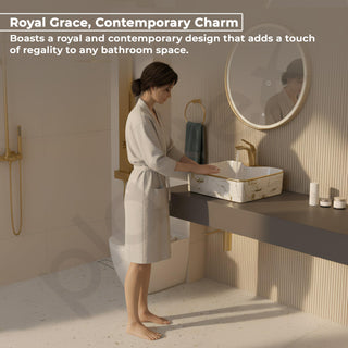 Plantex Table Top Washbasin For Bathroom/Designer Ceramic Basin/Countertop Vessel Sink Basin - Indo-European Collection (EQTT-224, 19 x 15 x 5.5 Inch)