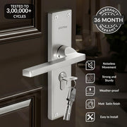 Plantex Stainless Steel Door Lock Handle Set/6-Lever Lock Mechanism with 3 Years of Warranty/Mortise Lock with 3 Keys, Brass Lock Body & Cylinder - (Matt)