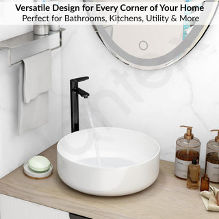 Plantex Pure Brass Pillar Tap for Wash Basin with Water Saving Aerator/High Neck Pillar Cocke for Basin/Sink Tap for Wash Basin with Teflon Tape -7 Year Warranty by Plantex-(ORN-204-PVD Black)