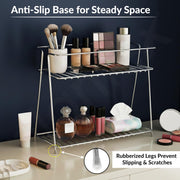 Plantex Heavy Duty Stainless Steel 2-Tier Countertop/Tabletop Kitchen Rack/Storage Shelf/Spice Jar Rack/Multipurpose Storage Rack For Kitchen (Chrome-Tiered Shelf)