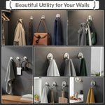 Plantex Wall Hanging Hook/Bath Towel Hook/Self Adhesive Round Robe Hooks for Kitchen/Bathroom/Stylish Home Decor Items - Pack of 2 (Chrome)