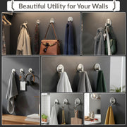 Plantex Wall Hanging Hook/Bath Towel Hook/Self Adhesive Round Robe Hooks for Kitchen/Bathroom/Stylish Home Decor Items - Pack of 2 (Chrome)