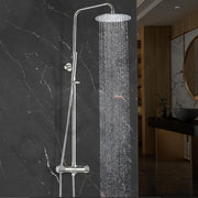 Plantex Shower Panel for Bathroom/Full Set with Head and Hand Shower with Adjustable Clamp and 304 Stainless Steel Hose Pipe - (Chrome)