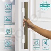 Plantex 17 Inch Main Door Handle for Wooden Doors - Pull-Push Handle Accessories (Pack of 1, Satin White, Chrome)