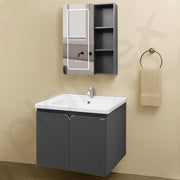 Plantex Vanity for Bathroom/Rectangle Cabinet with Wash Basin and Mirror/Bathroom Organizer for Home - (NZBC-30)