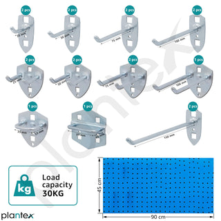Plantex Metal Pegboard for Garages/Tool Organizer for Workshop/Storage Board/Hanging Tools Pegboard – (90 x 45 cm)