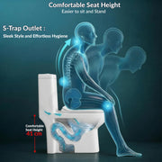 Plantex Platinum Ceramic Commode Toilet/S Trap One Piece Western Toilet/Rim Washdown Flush Commode with Soft Close Toilet Seat Cover (White, Ultra)