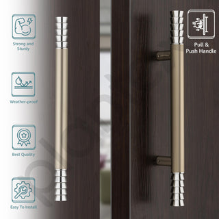Plantex Door Handle/Stainless Steel 14 inch Main Door Handle/Pull-Push Handle for Home & Office/3 Years Warranty Pack of 2 (Satin White)