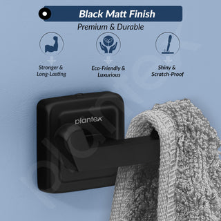 Plantex 304 Grade Stainless Steel Robe Hook/Hanger/Hook for Hanging Towel in Bathroom/Living Room - Decan (Black)