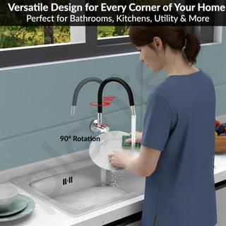 Plantex Pure Brass Kitchen Sink Tap with Brass Wall Flange and Teflon Tape/Wall Mount Kitchen Sink Faucet with Water Saving Aerator - 7 Year Warranty-(FLO-810B)